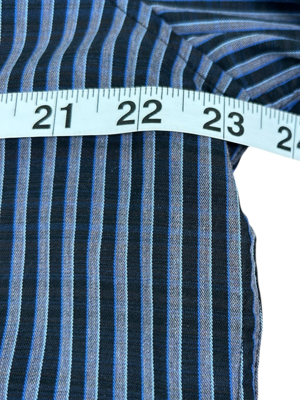 ROBERT GRAHAM Striped Button Down Geometric Flip Cuff Black Blue Gray Classic L - Picture 12 of 15